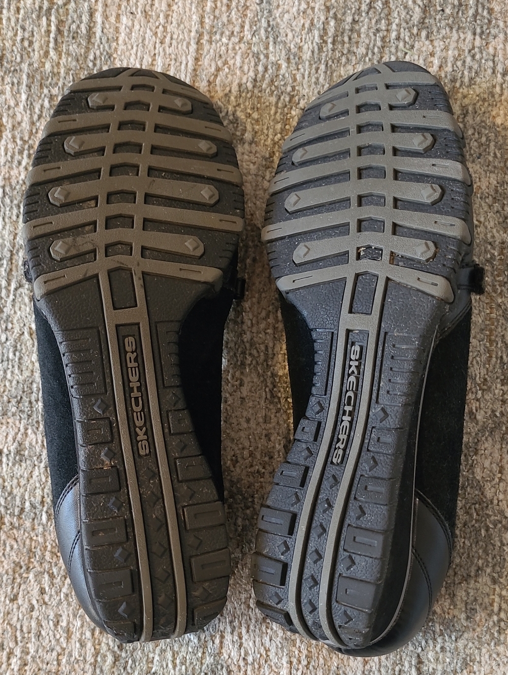 Skechers Bikers Mary Jane Flats Black Leather Suede Slim Strap Hook&Loop Sz 11 - Picture 5 of 10